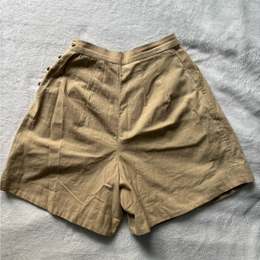 Free People Pleated Linen Shorts with button detail size XS - Picture 2 of 6